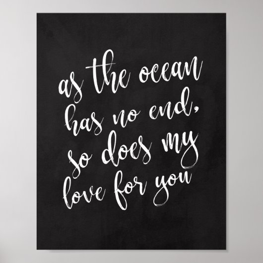 Teken As The Ocean Has No End Beach Bruiloft 8x10 Poster (Voorkant)