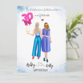 Teken Beste Vriend 30e Gelukkige Verjaardag Kaart (Staand voorkant)