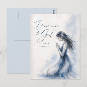 Teken bij God James 4:8 Christelijke waterverf Briefkaart