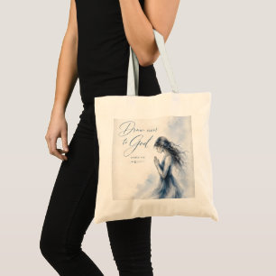 Teken bij God James 4:8 Christelijke waterverf Tote Bag