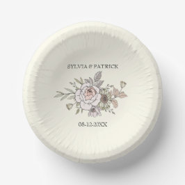 Teken bloemen ivoor romantische trouw  papieren kommen