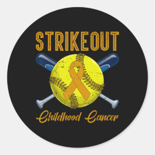 Teken Childhood Cancer Awareness Softll Goud R Ronde Sticker