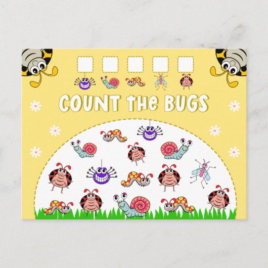 Teken de het Kinder Leren van de Bugs van de tuin Briefkaart (Voorkant)