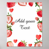Teken-decor aardbeien | Tabelteken van partij Poster (Voorkant)