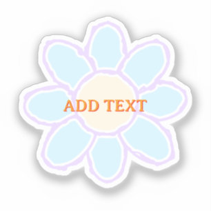 Teken een leuke bloem met aangepaste tekst sticker
