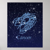 Teken en constellatie van de dierentuin van kanker poster (Voorkant)