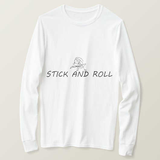 Teken en rollen, grappig man dat gitaar speelt t-shirt (Design voorkant)