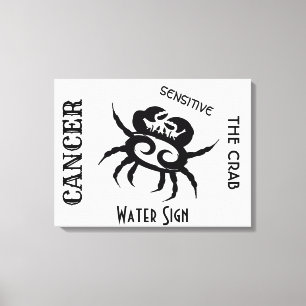 Teken en symbool van de dierentuin van kanker canvas afdruk