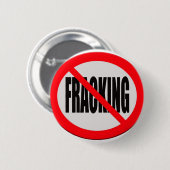 Teken geen fracking ronde button 5,7 cm (Voorkant /achterkant)