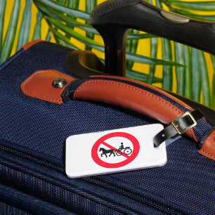Teken Geen Paarden Getrokken Voertuigen Bagagelabel