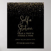 Teken Gold Confetti Script Selfie Station Poster (Voorkant)