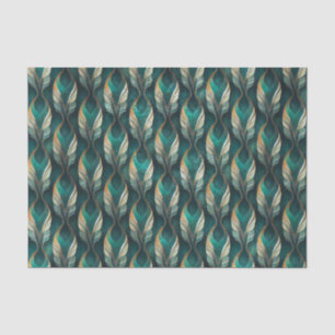 Teken & Goud Art Deco Geometrisch Patroonontwerp Tissuepapier