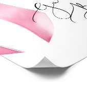 Teken het gastenboek Roze lint script Bruidsjurk Poster (Hoek)