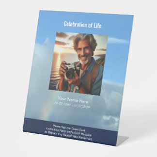 Teken het voetstuk van het gastenboek reclamebord met voetstuk