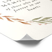 Teken 'In Loving Memory' Elegante Herfstkrans Brui Poster (Hoek)