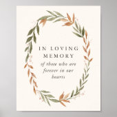 Teken In Loving Memory Elegante Herfstkrans Bruilo Poster (Voorkant)