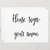 Teken Jouw naam Wedding Guestbook Sign Kaart (Voorkant / Achterkant)
