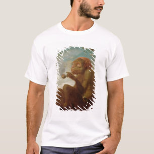 Teken met een aap die een pijp rokt t-shirt