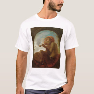 Teken met een aap die een pijp rokt t-shirt