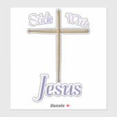 Teken met Jezus Christelijke Drummer Sticker (Vel)