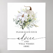 Teken met pompoen herfst bruidsfeest advies poster (Voorkant)