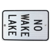 Teken "No Wake Lake" Magneet (Horizontaal)