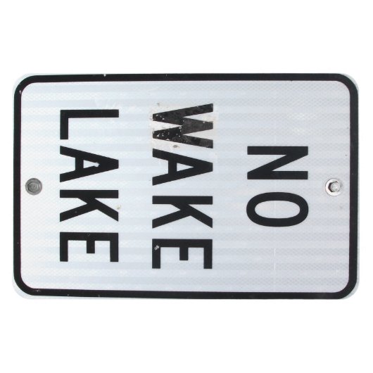 Teken "No Wake Lake" Magneet (Horizontaal)
