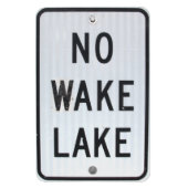 Teken "No Wake Lake" Magneet (Verticaal)