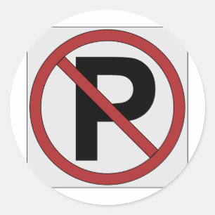 teken noparking ronde sticker