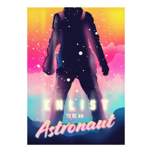 Teken om astronaut te worden foto afdruk