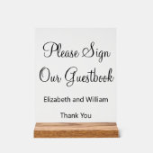 Teken ons gastenboek met bruid & bruidegom namen acryl bord (Voorkant)