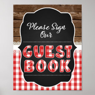 Teken ons gebarentaal voor gasten #2 - Rood Baby Q Poster