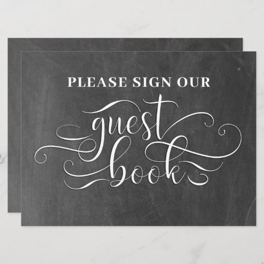 Teken onze gastenboek Trouwtafel Kaart (Voorkant / Achterkant)