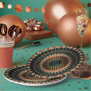 Teken Oranje Spiraal Aardse Vibe Design Papieren Bordje