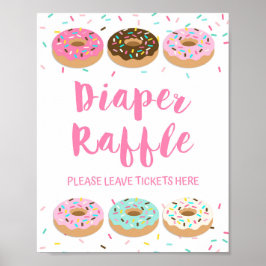 Teken roze Donut Sprinkle Table Poster