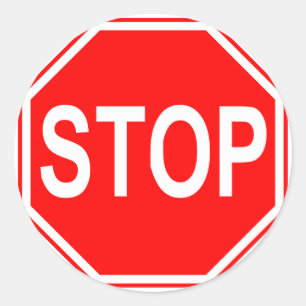 Teken stoppen ronde sticker