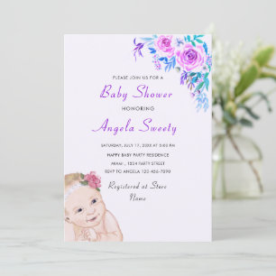 Teken Sweet Fun Stork Baby shower Uitnodiging