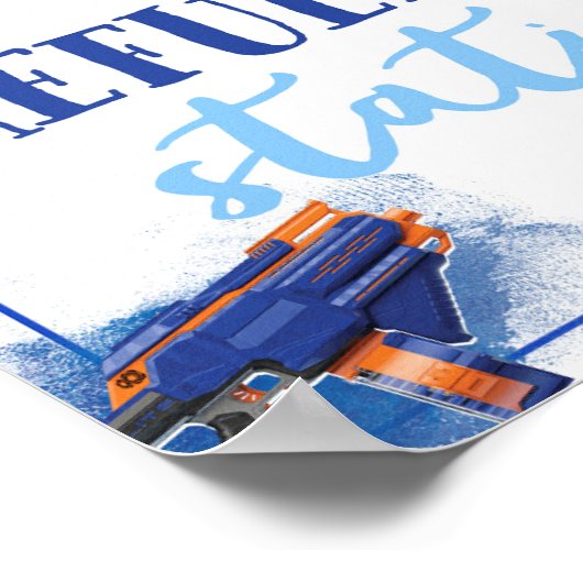 Teken tankstation | Dart Pistool Party Poster (Hoek)