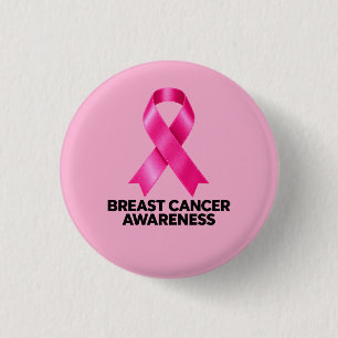 Teken-tegen-borstkanker Roze Lint Ronde Button 3,2 Cm