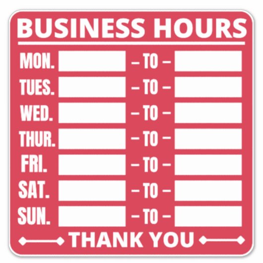 Teken tijdens kantooruren sticker (Voorkant)