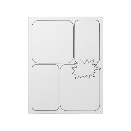 Teken uw eigen strips en verhaal - lege Sjablonen Notitieblok (Gedraaid)