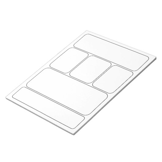 Teken uw eigen strips en verhaal - lege Sjablonen Notitieblok (Schuin)