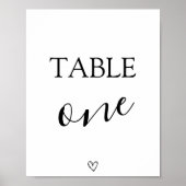 Teken van baby shower-tabelnummer poster (Voorkant)