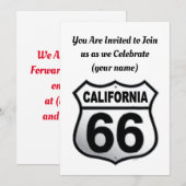 Teken van California Route 66 Kaart (Voorkant / Achterkant)