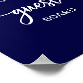 Teken van de Elegant Navy Blue Wedding Guest Board Poster (Hoek)