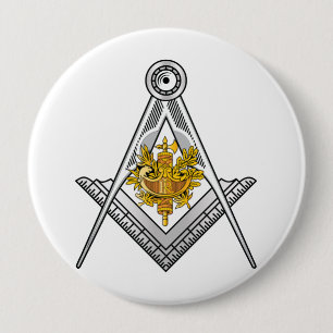 Teken van de Franse vrijmetselarij Ronde Button 4,0 Cm
