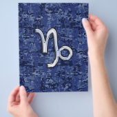 Teken van de jachthaven op de blauwe digitale jach flyer (Hand)