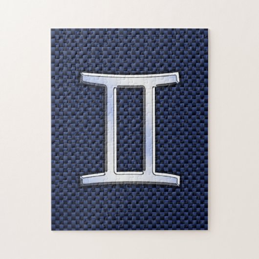 Teken van de Tweeling in sterrenbeeld - marineblau Legpuzzel (Verticaal)