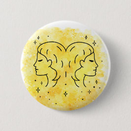 Teken van de Tweeling Ronde Button 5,7 Cm