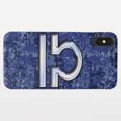 Teken van de Weegdierentuin op Blue Digital Camouf Case-Mate iPhone Case (Achterkant (horizontaal))